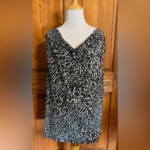 3X 212 Collection sleeveless leopard print. Cowl draped neck. Pre-Owned EUC